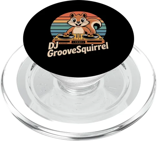 Miniatura 7 de DJ GrooveSquirrel Retro Turntables Vinyl Sunset Vibes PopSockets Adhesive PopGrip