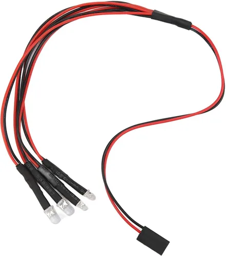Miniatura 6 de Kit de 4 luces LED Rock para Axial SCX24 1/24 RC Crawler Car Upgrade Parts, blanco y rojo luz trasera sistema de iluminación con control remoto
