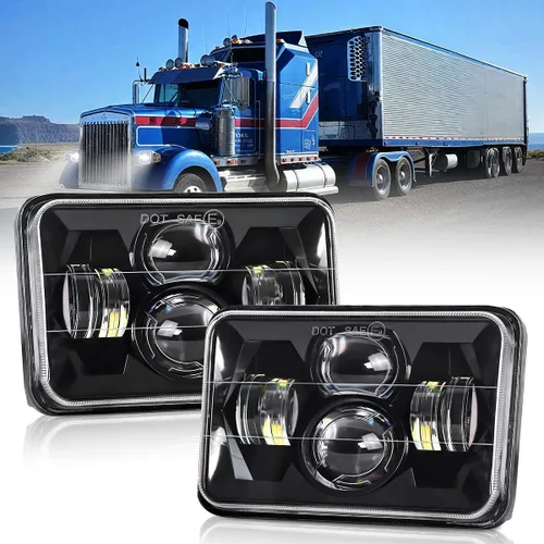 Miniatura 9 de Faros LED de 4 x 6 pulgadas con certificación DOT, 2 piezas, haz alto/bajo, rectangular, para camiones Kenworth T800, W900, Peterbilt, Oldsmobile