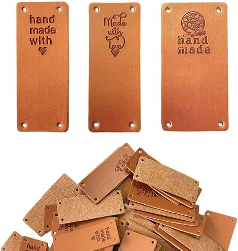 Miniatura 6 de Juland Etiqueta de piel sintética hecha a mano, adorno de etiqueta en relieve, accesorios de bricolaje para jeans, bolsas, zapatos, sombrero, 60