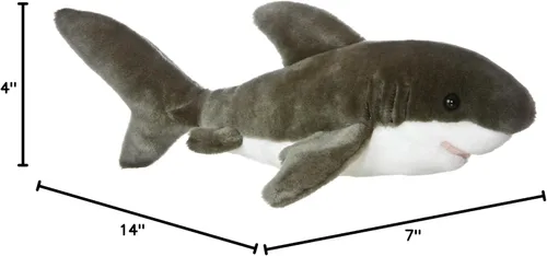 Miniatura 2 de Aurora® Adorable Flopsie™ - Animal de peluche con diseño de tiburón, facilidad para jugar, compañeros intemporales, color gris, 12 pulgadas