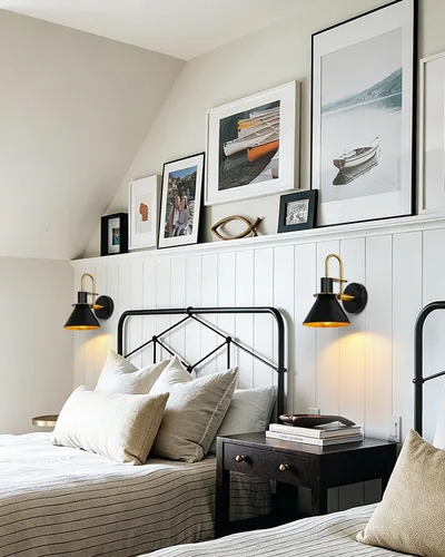 Miniatura 6 de WILON Juego de dos apliques de pared dorados y negros, lámpara de pared moderna de granja, lámpara de pared industrial para interiores, para baño