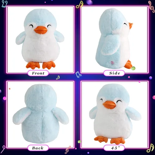 Miniatura 6 de Glow Guards - Pingüino de peluche con iluminación, para acurrucarse, suave, con luces ledes nocturnas y brillante, para cumpleaños, Día del Niño