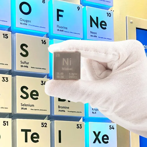 Miniatura 3 de Cubo de Níquel Cubo Metálico de Densidad Cubo de Elemento de Metal Puro de Alta Densidad para Colecciones de Elementos Experimento de Laboratorio