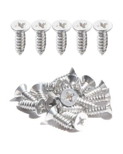 Miniatura 24 de 50 tornillos de madera Phillips de cabeza plana inoxidable #4 x 1-1/4" (32 mm) 18-8 (304) tornillos autorroscantes avellanados de acero inoxidable