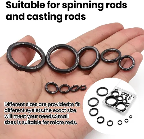 Miniatura 5 de 9KM DWLIFE Kit de repuesto de anillo guía de cerámica para reparación de caña de pescar, 14 tamaños de 0.13 a 1.86 pulgadas A - 28 piezas