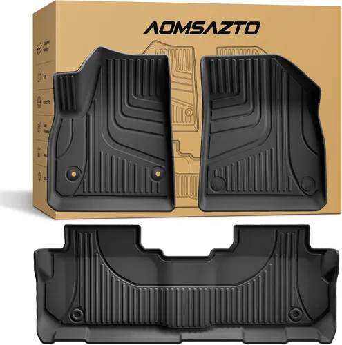 Miniatura 10 de AOMSAZTO Alfombrillas para piso para Chevy Malibu 2016-2025 - Protección para todo tipo de clima para la 1ª y 2ª fila, forro para automóvil
