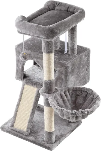 Miniatura 7 de IMUsee Árbol para gatos de interior, condominio de varios niveles con percha grande, postes rascadores, hamaca, soporte de escalada para gatos