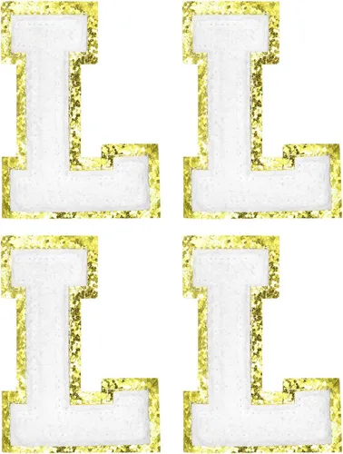 Miniatura 15 de MECCANIXITY 4 parches de letras de felpilla termo-adhesivas con letras del alfabeto blanco, talla M, 3 pulgadas de altura para ropa, zapatos