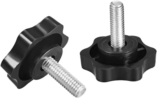 Miniatura 3 de uxcell Perillas de tornillo de sujeción con abrazadera Pomo de estrella M6 x 0.630 in rosca macho 2 piezas