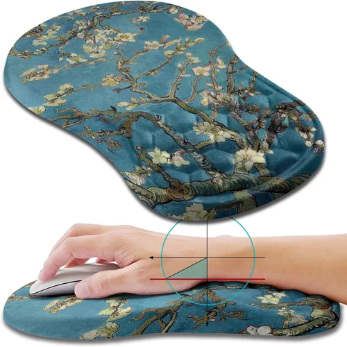 Miniatura 15 de Hokafenle Alfombrilla de ratón ergonómica con soporte para muñeca, alfombrilla con reposamuñecas para alivio del dolor del túnel carpiano