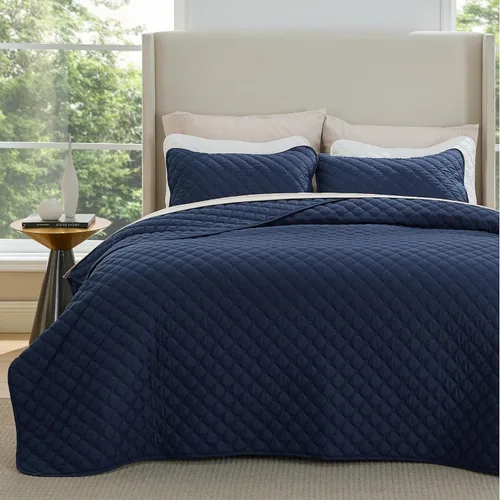 Miniatura 21 de Bedsure Colchas de tamaño California King, colchas ligeras tamaño California King con patrón de tejido de cesta, juego de ropa de cama suave, juego