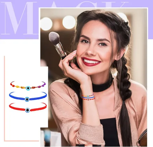 Miniatura 4 de Fumete 24 pulseras hechas a mano contra el mal de ojo para mujer, pulseras mexicanas ajustables de la suerte, pulsera de hilo de mano, pulseras