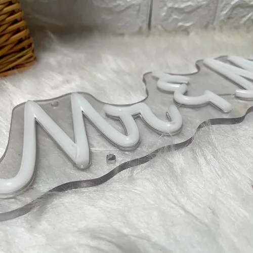 Miniatura 3 de Señal de neón de Mr & Mrs para boda, fiesta, decoración del hogar, funciona con USB, 15.7 x 4.5 pulgadas, letreros de luz LED para dormitorio