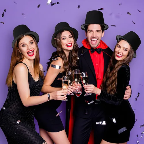 Miniatura 5 de SATINIOR Paquete de 12 sombreros de plástico negro a granel para mujeres, disfraz de mago para hombres, suministros de fiesta de cumpleaños retro