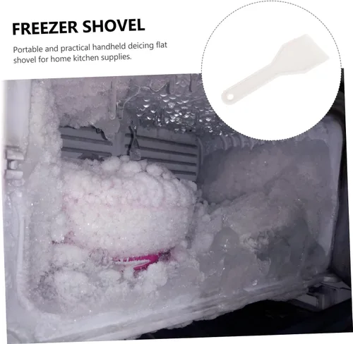 Miniatura 3 de Beaupretty Raspador de hielo para refrigerador, pala de plástico con agujero para colgar, congelador de mano, removedor de hielo para cocina y uso
