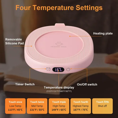 Miniatura 4 de Juego de tazas de café con 4 ajustes de temperatura, apagado automático de 8 horas
