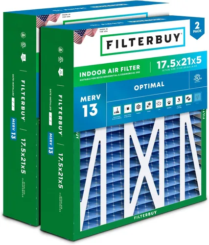 Miniatura 30 de Filterbuy Filtro de Aire MERV 13 de 20 x 25 x 5 pulgadas para defensa óptima contra el humo y las alergias (paquete de 2), filtros plisados