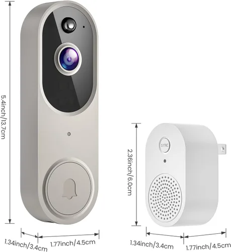 Miniatura 8 de Timbre inalámbrico de 1080p para seguridad del hogar, funciona con pilas, vista en vivo, almacenamiento en la nube, detección humana AI, visión