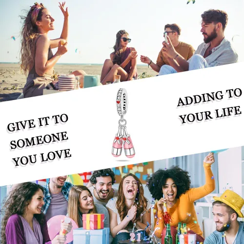Miniatura 123 de LNQOBU Happy Life - Colgante para pulseras de abalorios, plata de ley 925 para mujer (con un espaciador de cuentas)