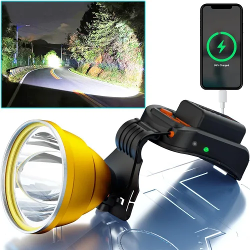 Faros delanteros para adultos recargable LED caza faro súper brillante cabeza lámparas de carga para teléfonos, para cortes de energía, huracán,