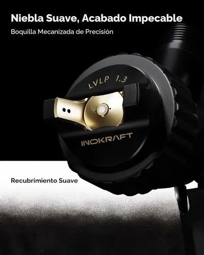 Miniatura 2 de InoKraft Drizzle Pro LVLP - Pistola pulverizadora, rendimiento preciso de bajo exceso de pulverización con diseño ultraligero de 11.99 oz. Incluye