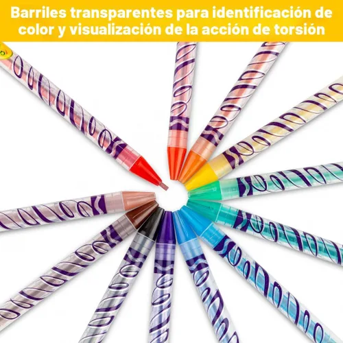 Miniatura 6 de Crayola, kit de lápices de colores girables (25 unidades), herramientas de artes plásticas, 40 hojas de papel y estuche para guardar.