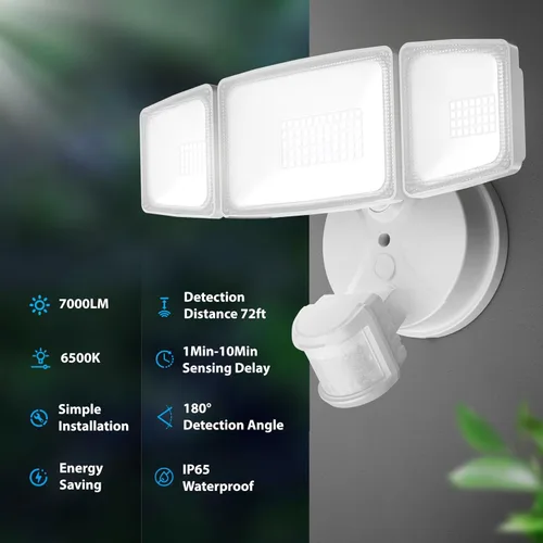 Miniatura 3 de Onforu Paquete de 2 luces LED de 75 W con sensor de movimiento para exteriores, iluminación exterior de atardecer al amanecer de 7000 lm, luz