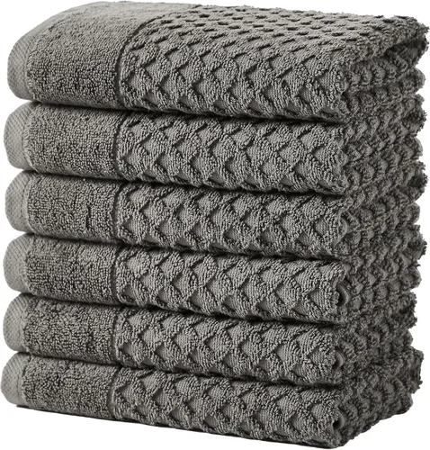 Miniatura 44 de Great Bay Home - Toallas de mano 100% algodón blanco, 6 toallas de baño suaves para manos, altamente absorbentes y de secado rápido, colección