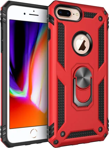 Miniatura 18 de Korecase Funda para iPhone 8, protección de cámara, armadura militar, doble capa, soporte compatible con iPhone 6 6s y iPhone 7 8, color negro