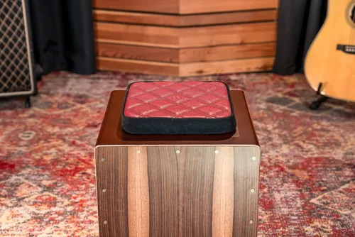 Miniatura 4 de Cojín de asiento de lujo Cajon para cualquier tamaño con acolchado grueso, no requiere adhesivo Rojo