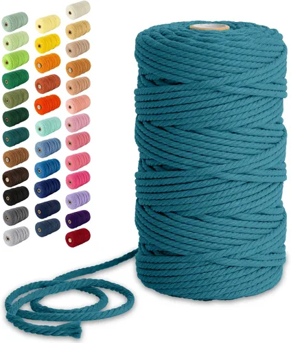 Miniatura 172 de Nook Theory - Cuerda de macramé de 3 mm, 220 yardas de cuerda de algodón, hilo de 4 mm y 5 mm, cuerda para manualidades, perfecta para colgantes