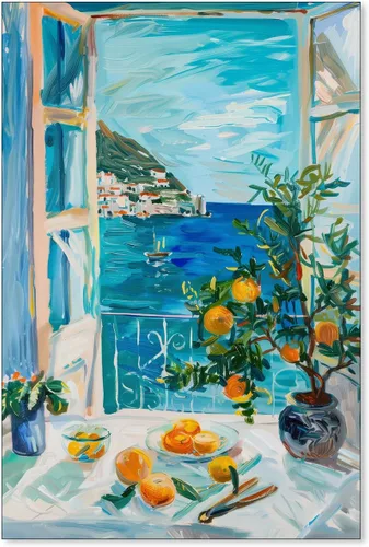 Miniatura 33 de Póster de pintura al óleo colorida de ventana abierta, arte de pared abstracto impresionista famoso y moderno, impresiones de lienzo estético