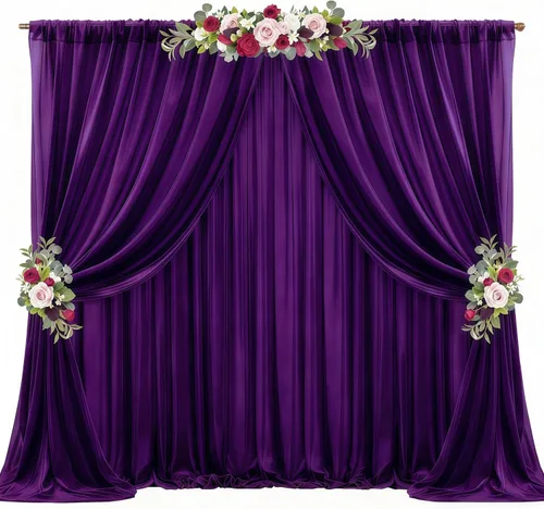 Miniatura 53 de Cortinas de fondo azul bebé de 10 pies x 10 pies, tela de gasa chiffon transparente sin arrugas, tela de fondo fotográfico drapeada para arco