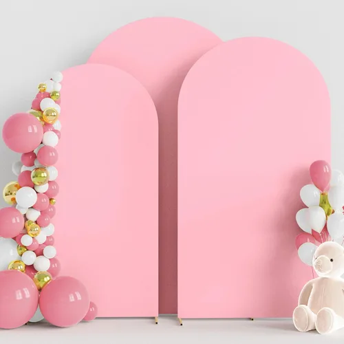Miniatura 39 de Wokceer Juego de 3 fundas de arco de boda de elastano ajustadas para arco de boda para parte superior redonda, soporte de arco de Chiara para Beige