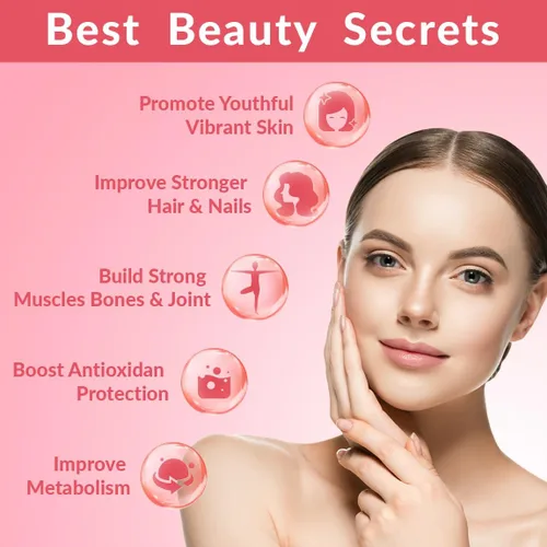 Miniatura 4 de Gominolas de colágeno sin azúcar para mujeres, proteína de colágeno tipo I, II, III, V, X con biotina, vitamina C, D, B12, gomitas de péptidos