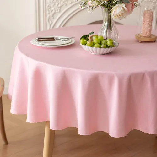 Miniatura 31 de Qidordour Mantel Redondo, 60 pulgadas de Diámetro, Mantel de Lino Sintético, Resistente al Agua, A Prueba de Derrames, Limpiable, Cubierta de Mesa