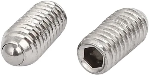 Miniatura 2 de uxcell M5x10mm 304 Acero Inoxidable Spring Hex Socket Ball Point Grub Set Tornillos 10pcs