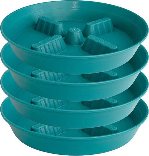 Miniatura 16 de Paquete de 4 platillos para plantas de 8 pulgadas, 10, 12, 14, 17 pulgadas, soporte para plantas de plástico para interiores y exteriores, bandejas