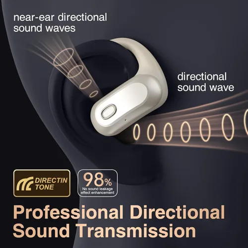 Miniatura 4 de Auriculares abiertos, colgador de oreja de silicona, sonido panorámico de 360 grados, conducción de aire, pantalla LED, IPX7 impermeable