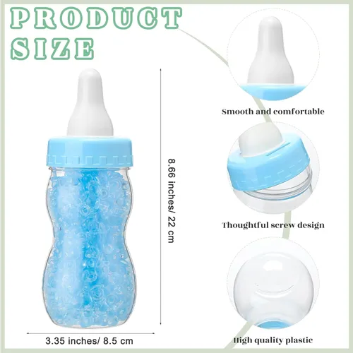 Miniatura 3 de Roowest 512 piezas de juegos de baby shower Adivina cuántos chupetes letrero, 100 pequeños juegos de adivinanzas, 10 lápices HB, botella de leche