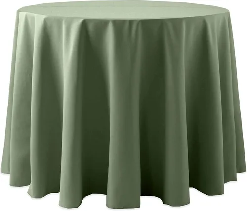 Miniatura 5 de Ultimate Textile Cotton-Feel - Mantel redondo de 90 pulgadas para comedor, color berenjena, color morado