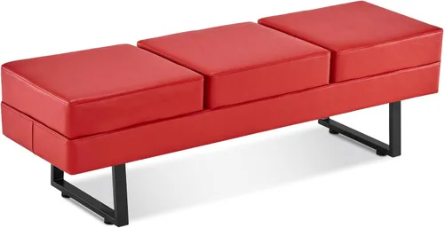 BarberPub Sillas de sala de espera, banco resistente para invitados de oficina y recepción, sillas tapizadas de cuero sintético para vestíbulo de
