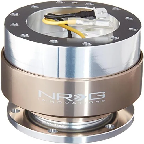 Miniatura 3 de NRG Innovations Gen 1.5 Adaptador de liberación rápida de 6 agujeros para volante de carreras con pernos de montaje, anillo rojo, NRG-SRK-100RD