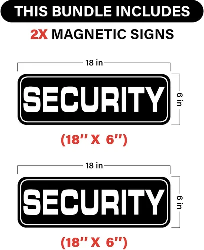 Miniatura 2 de Paquete de 2 letreros magnéticos de oficiales de seguridad resistentes (18 x 6 pulgadas) para vehículos, camiones, SUV y automóviles, Rover
