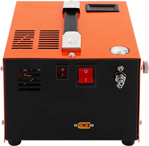 Miniatura 6 de LOYALHEARTDY Compresor de aire PCP 4500PSI/30Mpa Compresor de aire de alta presión, 350W, portátil, ligero, naranja, con ventilador de enfriamiento