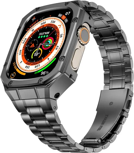 Miniatura 13 de Correa de reloj de acero inoxidable y funda compatible con Apple Watch Series 6 5 4 SE3/2/1 (1.732 pulgadas), serie 3 2 1 (1.654 pulgadas), correa