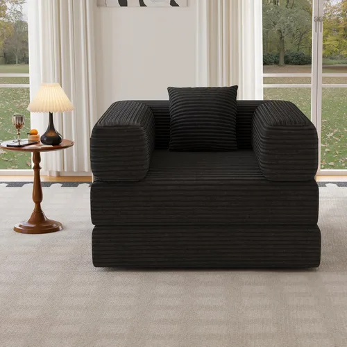 Miniatura 16 de Sofá cama convertible de 59.0 pulgadas, sofá cama futón 4 en 1, sofá cama extraíble, sofá cama sin hueso para sala de estar, sofás de pana sin hueso