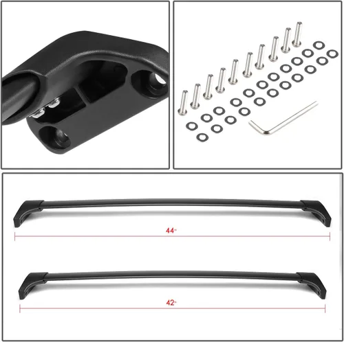 Miniatura 5 de DNA MOTORING PT-ZTL-8030 - Par de barras transversales de aluminio para techo de automóvil, compatibles con Acura MDX 14-18, color negro