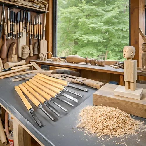 Miniatura 2 de Juego de cinceles de torno de madera, kit de cinceles de torneado de madera HSS, cincel de escultura, cinceles para carpintería, torno de madera